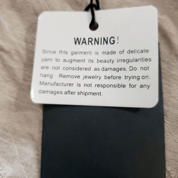 Dolce Cabo Beige Sheer Gauzy Shimmery Long Sleeve Top Size M - Picture 10 of 10